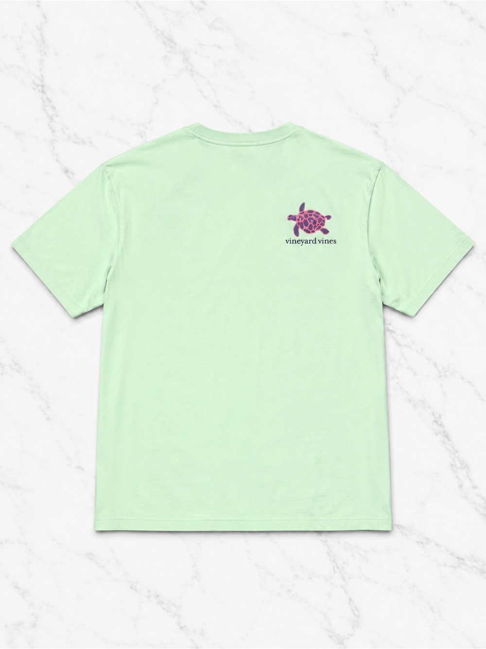 Vineyard Vines Kids Mint Green Short Sleeve Tee with Purple Turtle Logo